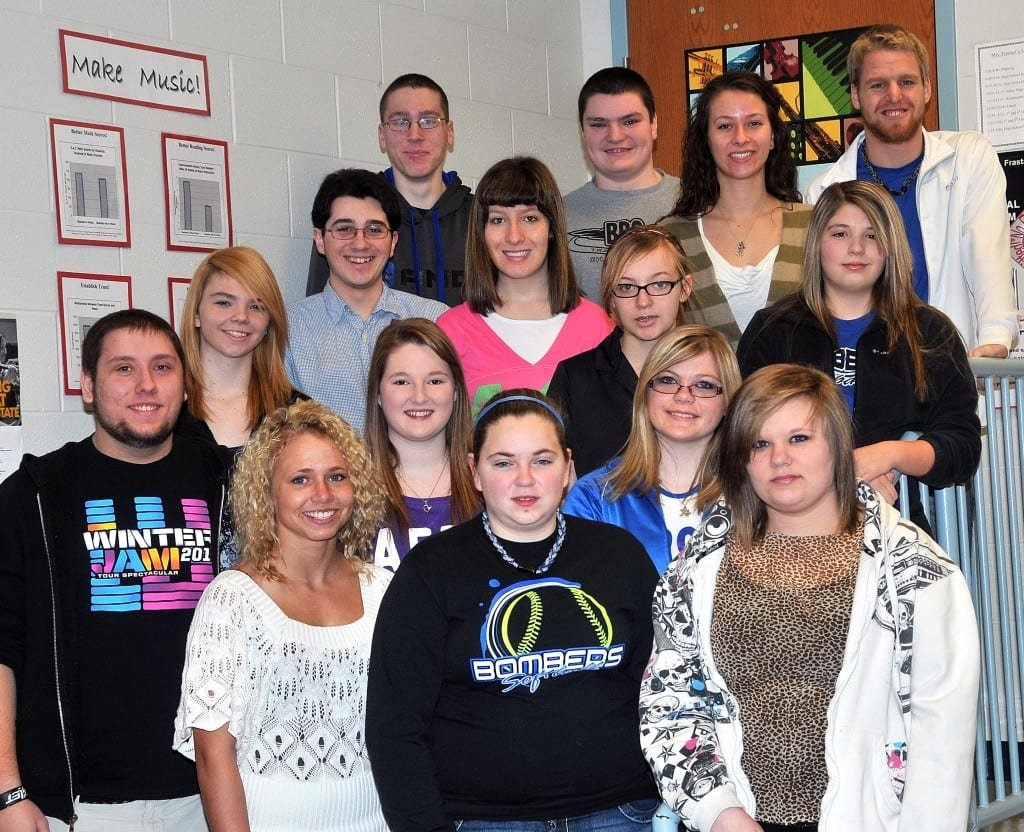 EDON HIGH SCHOOL VOCAL SOLO AND ENSEMBLE PARTICIPANTS … Participating in OMEA District 1 Vocal Solo and Ensemble Adjudicated Events were: Front Row (L-R) ~ Corey Bailey, Levi Cvikel, Emily Kaylor and Andrea Cherin. Second Row (L-R) ~ Malynda Comment, Mikaela Myers and Crista Wortkoetter. Third Row (L-R) ~ Cheyenne Kimball, Karli Munger, Kaylie Brown and Cassidy Wilson. Back Row (L-R) ~ Shane Bergdall, Kenny Ordway, Abby Hill and Ben Brown. Not pictured ~ Karlee Trausch, Shane Kohl, Chase Mercer and Alexis Mitchell.