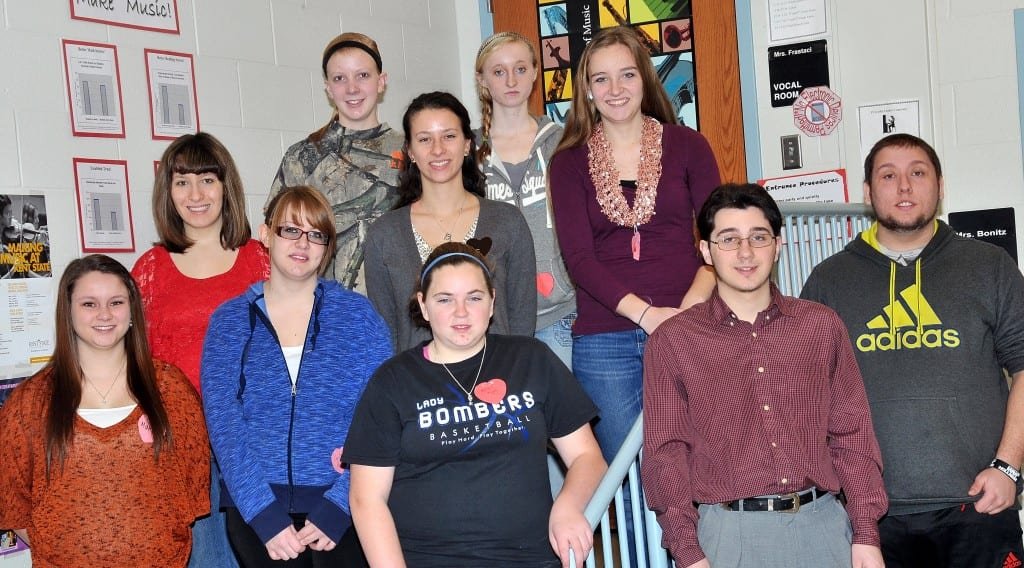 EDON HIGH SCHOOL INSTRUMENTAL SOLO AND ENSEMBLE PARTICIPANTS … Participating in OMEA District 1 Instrumental Solo and Ensemble Adjudicated Events held January 26, 2013 at Edgerton Local Schools were: Front Row (L-R) ~ Mariah Hantz, Corisa Brown, Emily Kaylor, Cheyenne Kimball and Corey Bailey. Middle Row (L-R) ~ Karli Munger, Abby Hill and Becky Fisk. Back Row (L-R) ~ Carley Muehlfeld and Kaitlyn Richards.