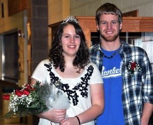 2013 EDON HIGH SCHOOL SWEETHEART KING AND QUEEN Ben Brown and Chelsey Handy.