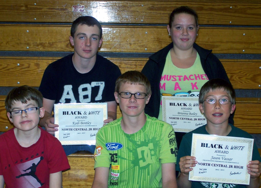 BLACK & WHITE ... FRONT: Erin Ryan,  Nick Henry. BACK:  Cameron Pace,  Emma