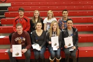 IMG_9028 - The Village Reporter HS SUPERIORS/SPECIAL AWARD WINNERS ... Row 1: Bradley Grimm, Brooke Ashbaugh, Hannah Carothers, Emily Armbruster Row 2: Logan Brooker, Emily Maneval, Kayla Settlemire, Will McKinney (missing Travis Haynes).