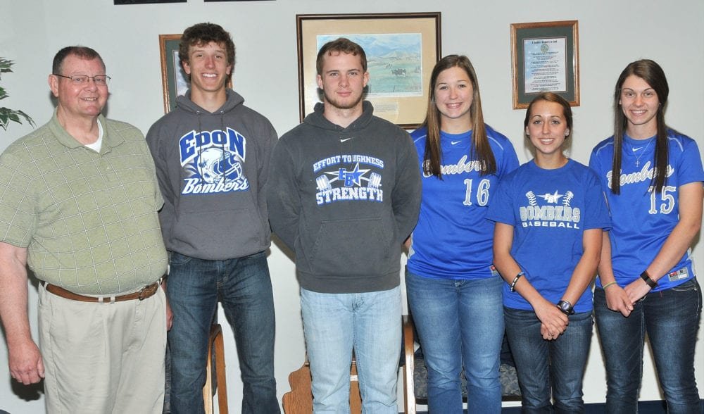 Selected to attend the 78th Annual Buckeye Boys State and 70th Annual Buckeye Girls State conferences are Braden Miller, Jared Best, Hannah Kaylor, Paige Schaffter and Eliza Zulch.  Sponsors for this year’s program include Edon American Legion Post 662 and Edon Lions Club represented by Paul Ledyard.