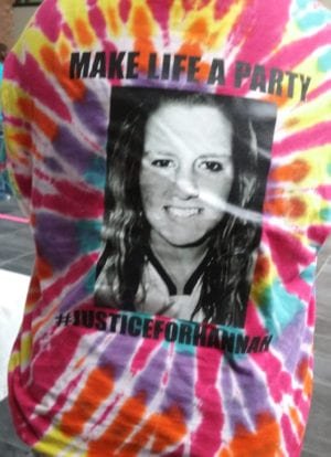 T-Shirts were worn in remembrance of Hannah Fischer during a celebration of her life.