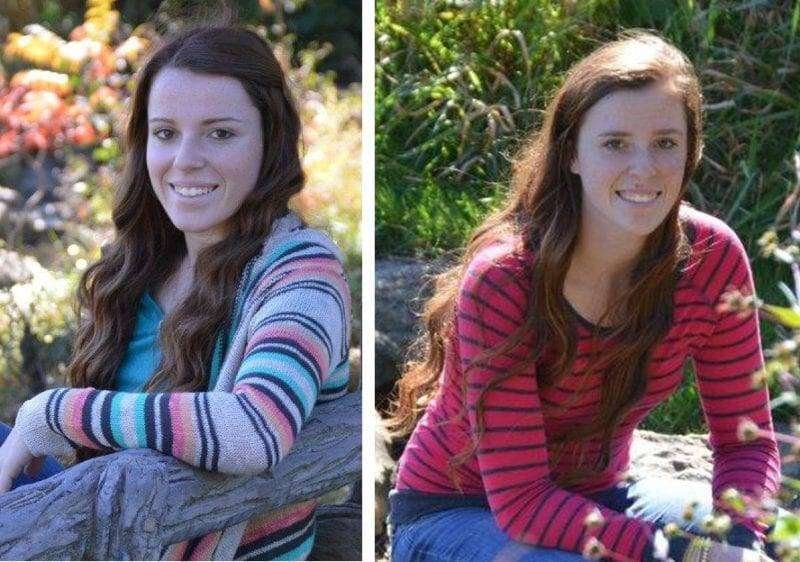 Jenni Davis (left) and Jessica Davis (right) both received the Trustee Scholarship and Service Leadership Award from Defiance College.