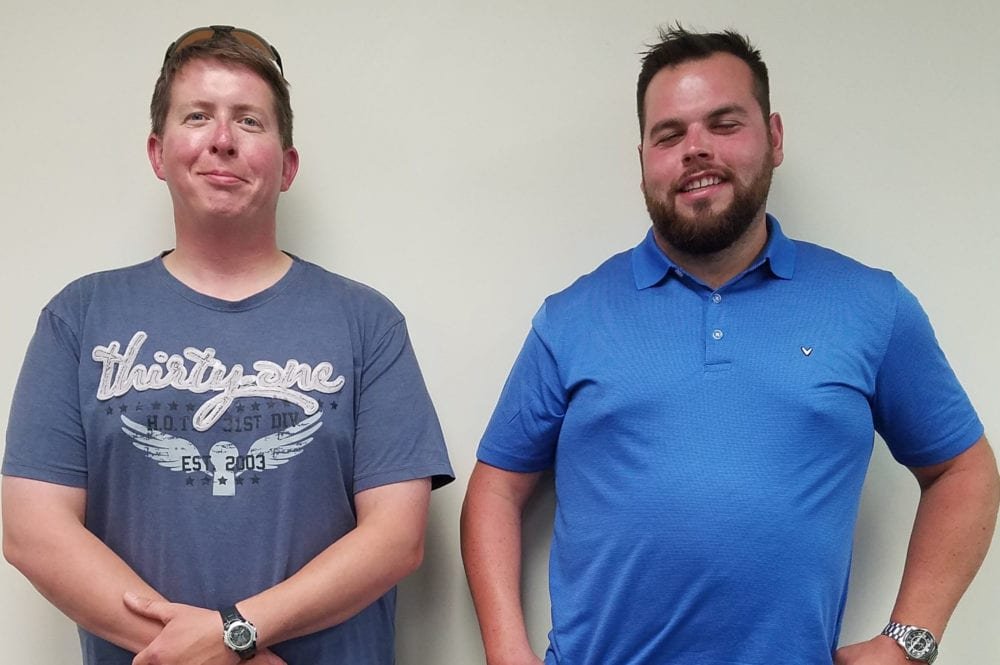 Jeff Harmon (Left) and Cody Crabb were recently hired as Swanton Water Treatment Plant Operators.