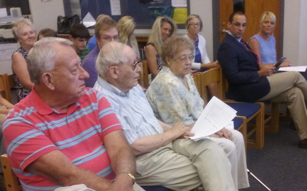 The Edon School Board met August 8 and dedicated the Media Center in honor of John and Marilyn Toner.