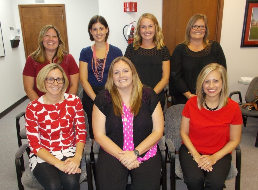 New hires for 2016 are: (front) Christie Metzner, WPS PK - 2nd Grade Guidance; Shelly Borton, WMS Intervention; Jenna Storrer, WHS English. (back)Tatiana Wright, WHS Spanish; Mary Norman, WES Intervention; Allison Maison, WMS 7th Grade Reading/LA; Michelle Winters, WMS 7th Grade Intervention.