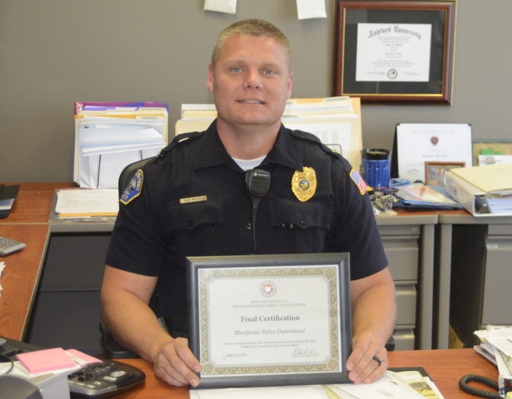 Montpelier Police Awarded Ohio Task Force Certification The Village