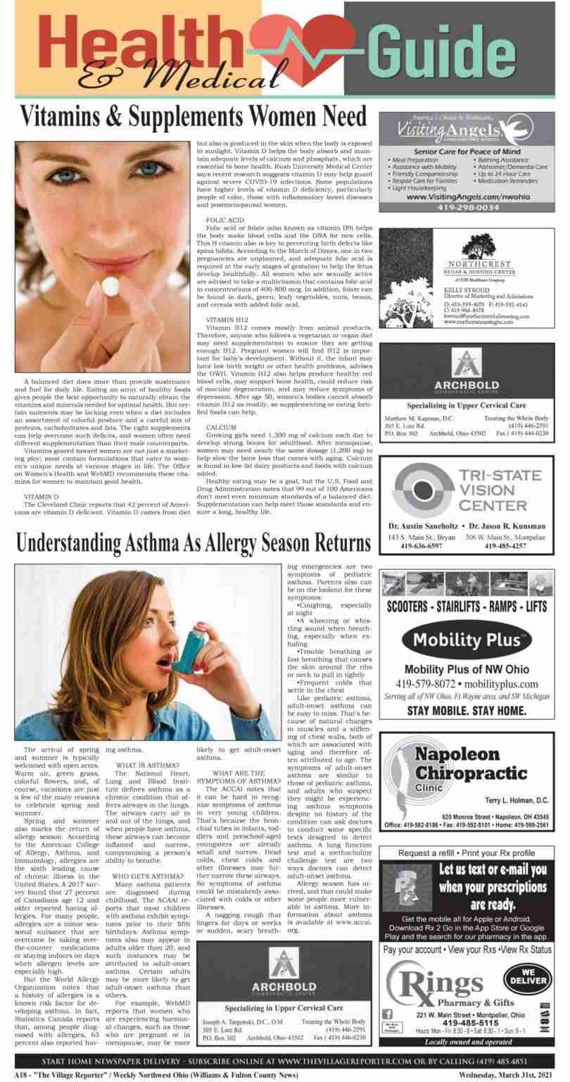 Free Local Medical & Wellness Guide - The Village Reporter