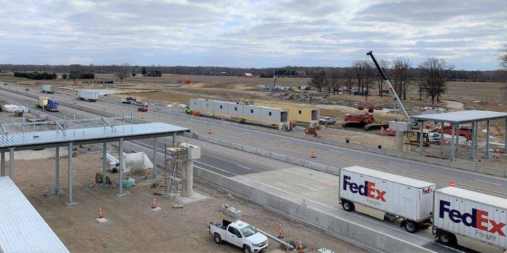 FUTURE FREE TRAVEL Work Continues On New Ohio Turnpike Toll Plaza Near