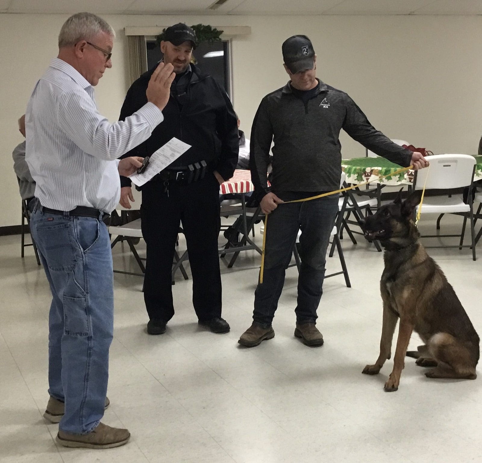 PIONEER VILLAGE COUNCIL New Police Dog Vader Sworn In At Council The