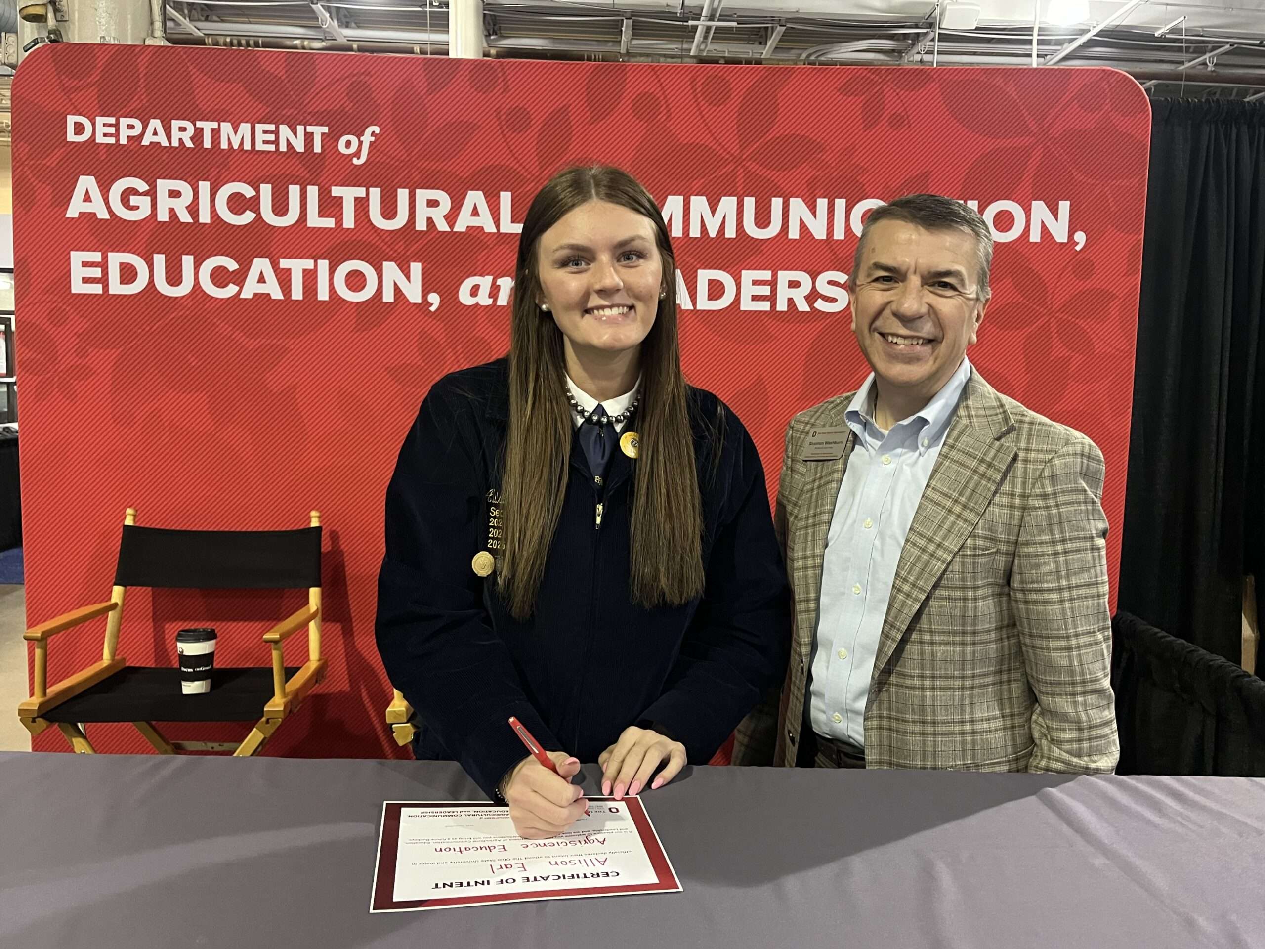 Delta High School senior Allison Earl with Dr. Shannon Washburn after signing her letter of intent to The Ohio State University.