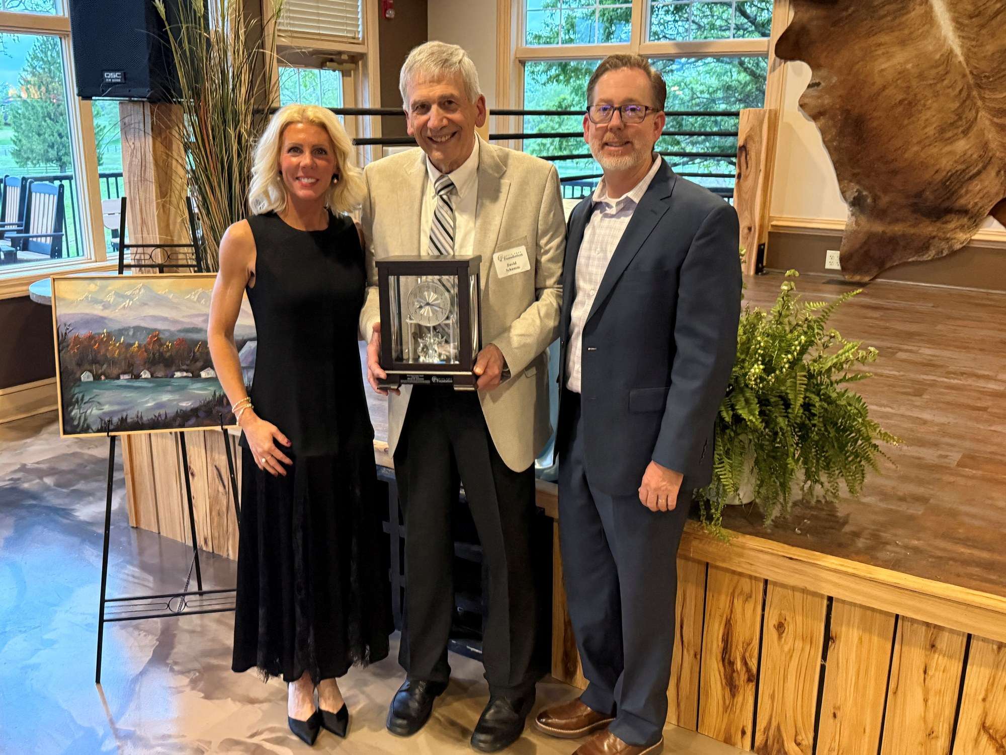 Bryan Area Foundation President/CEO Amy Miller, Good Citizen recipient Dave Schumm, and Bryan Area Foundation Chair Steve Hess