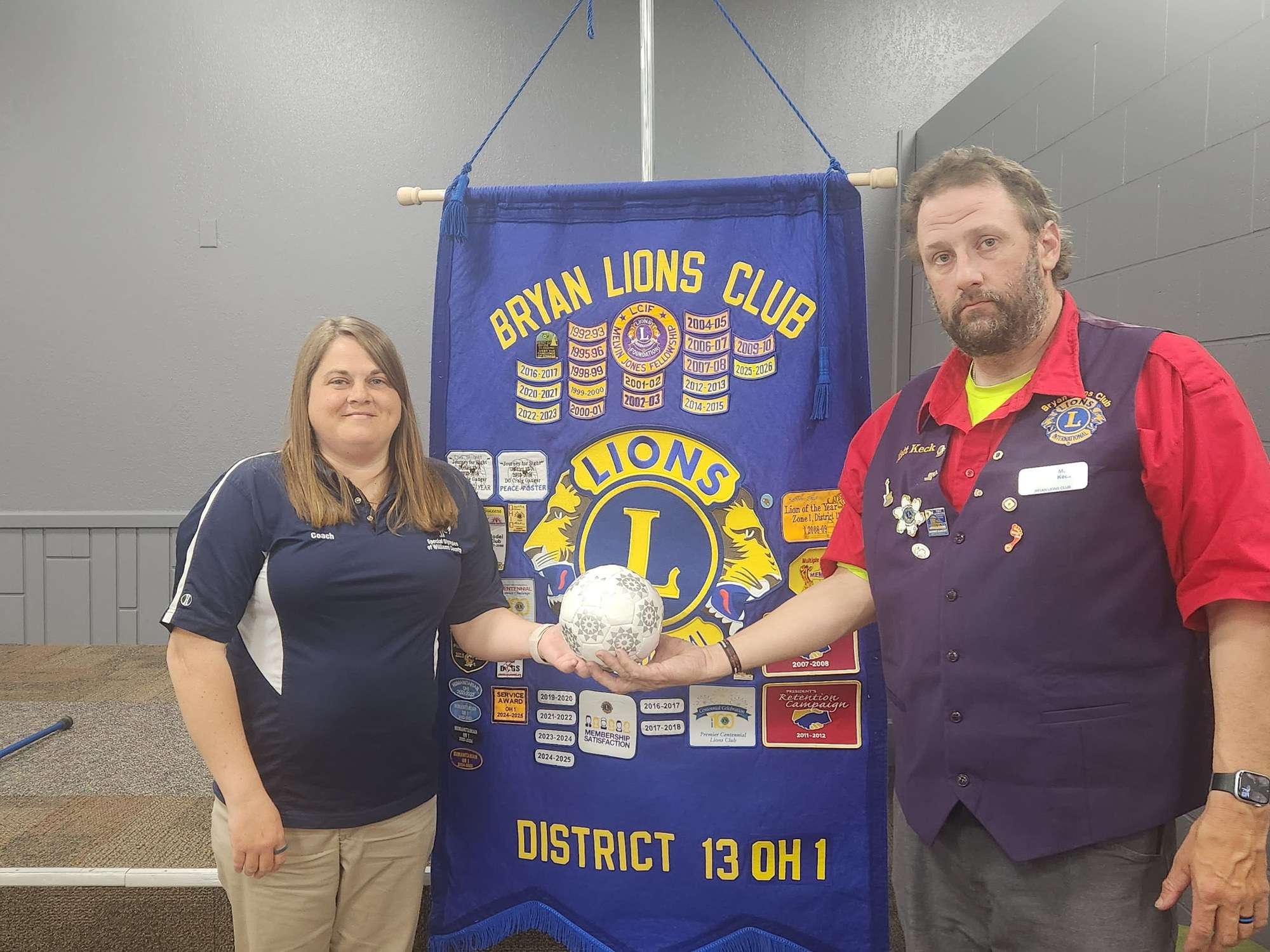 Bryan Lions Welcome Special Olympics Coordinator, Present Jingle Ball