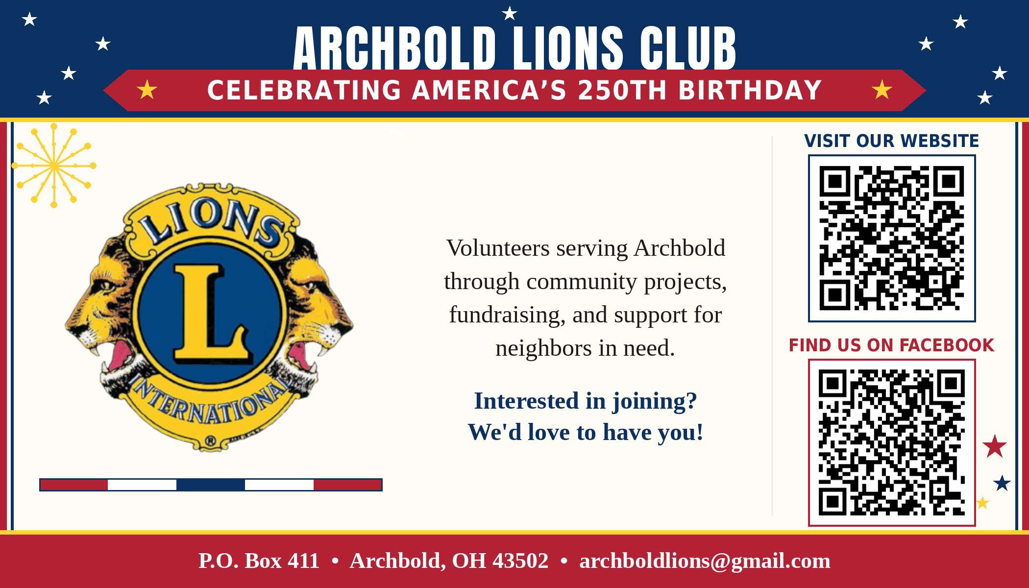 Archbold Lions Club America250
