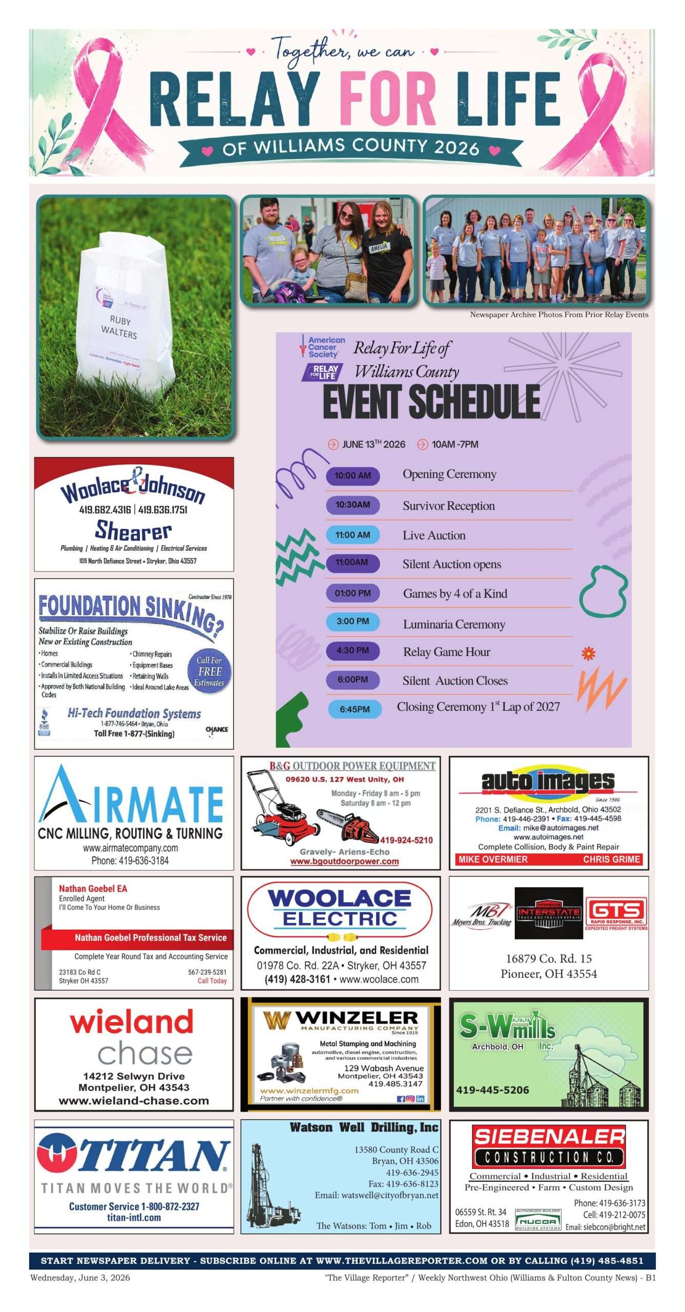 Relay For Life Of Williams County 2026