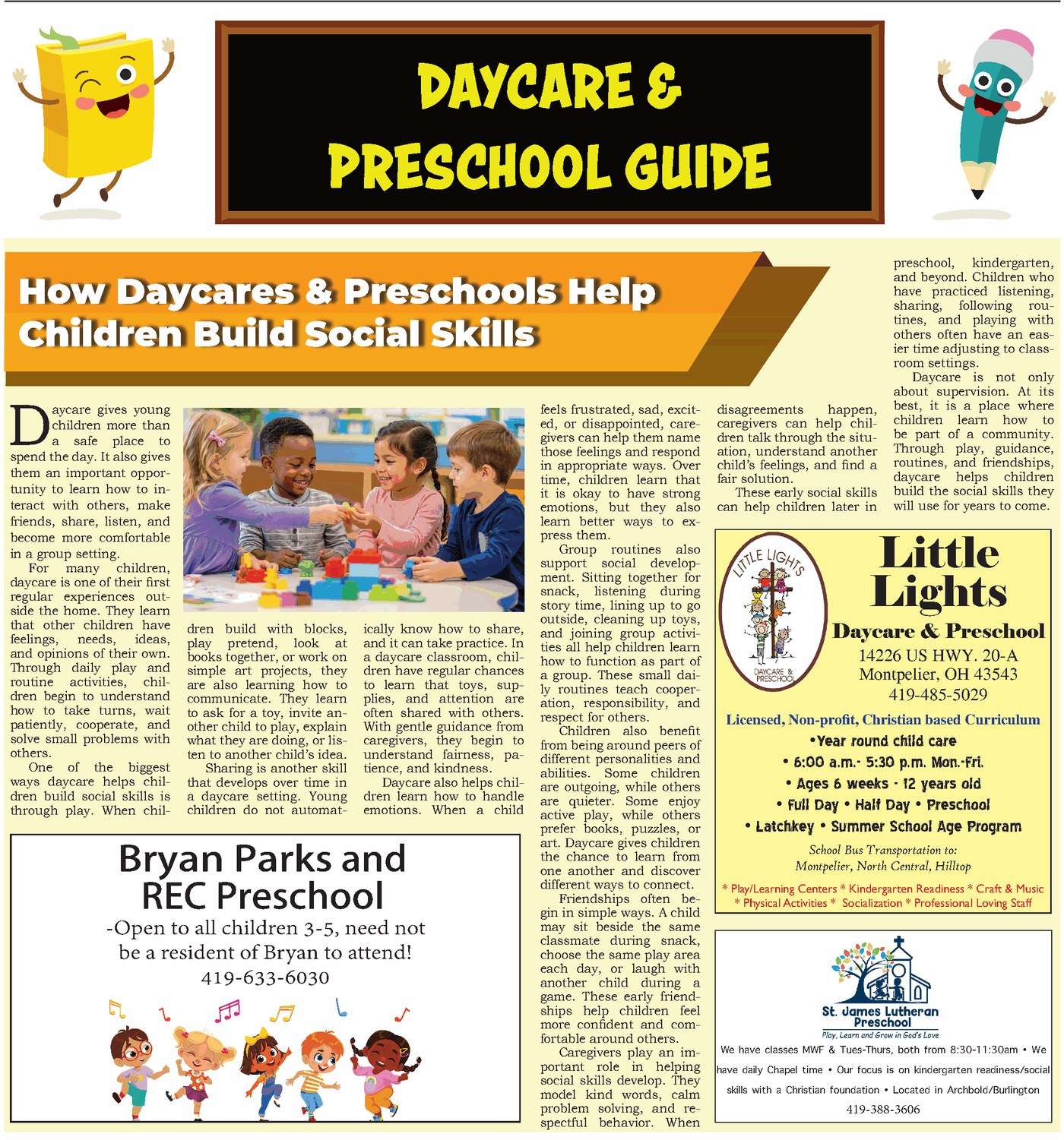 The Village Reporter Daycare & Preschool Guide, June 2026