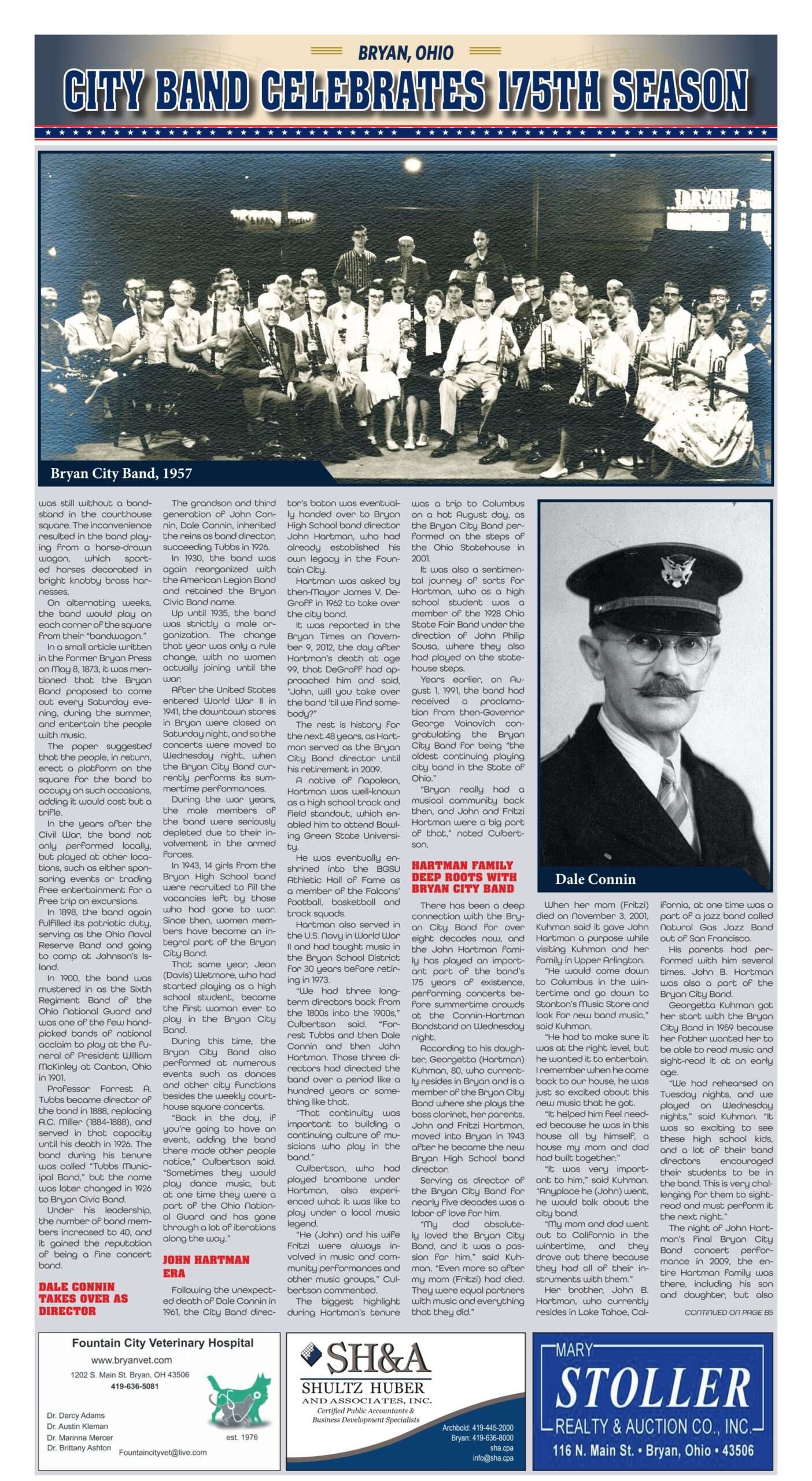 Bryan City Band 175th anniversary special section, page B3