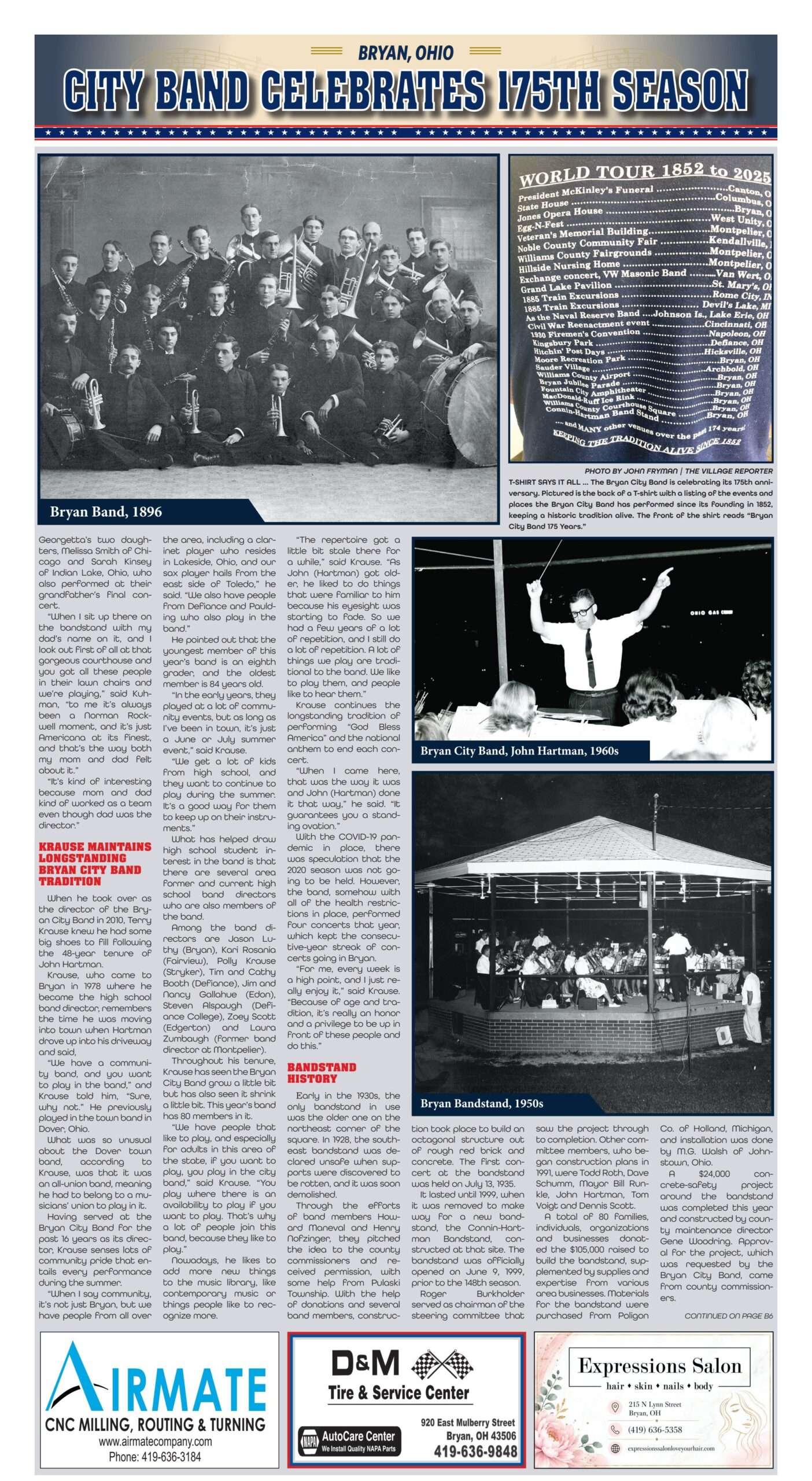 Bryan City Band 175th anniversary special section, page B5