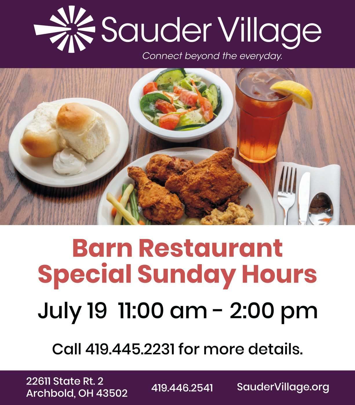 Sauder Village – Special Hours