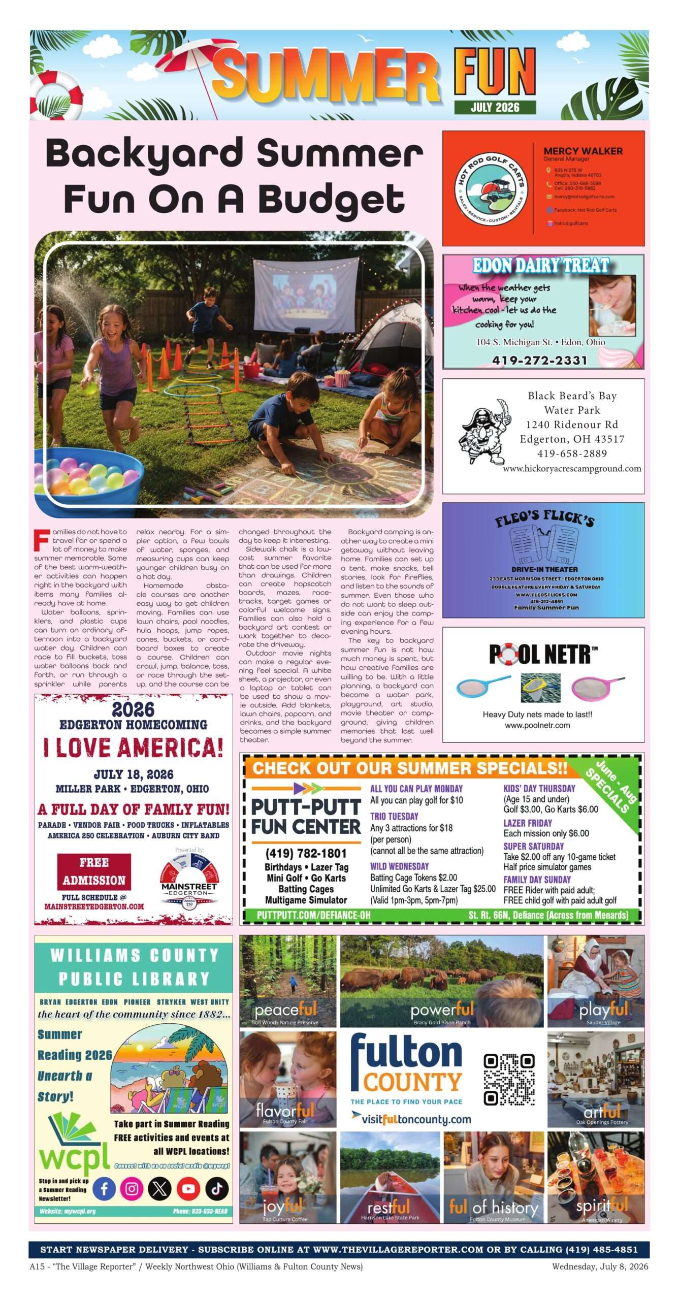 Backyard Summer Fun On A Budget - The Village Reporter special section, page A15