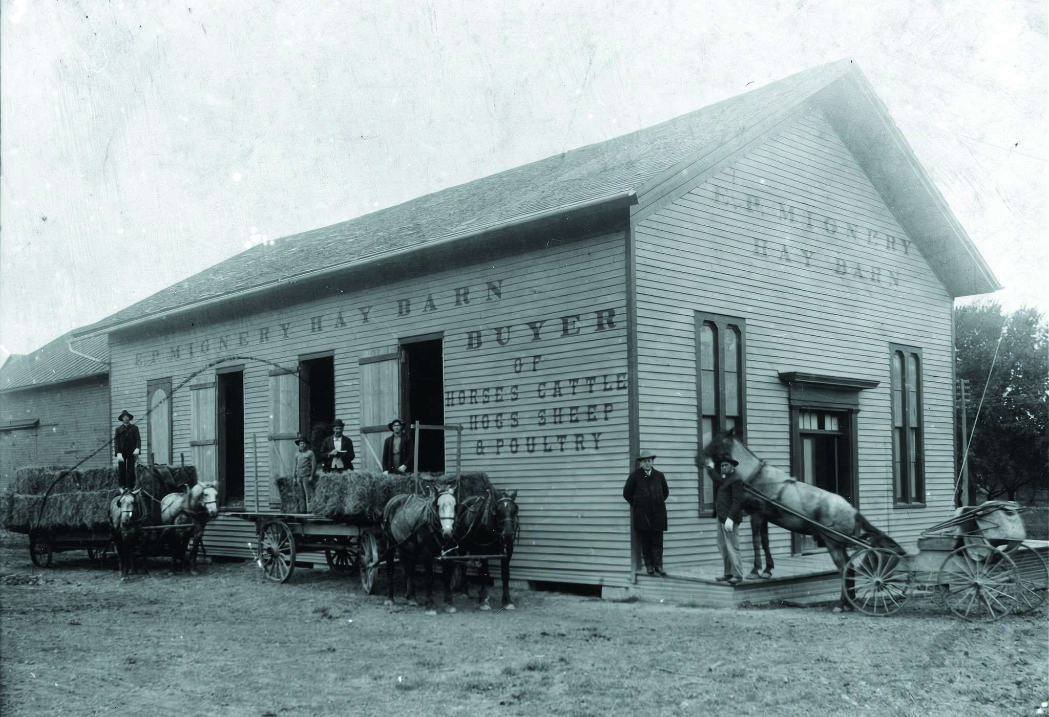 1870s photograph of the former Stryker Methodist Episcopal Church, later the E.P. Mignery Hay Barn, in Stryker, Ohio