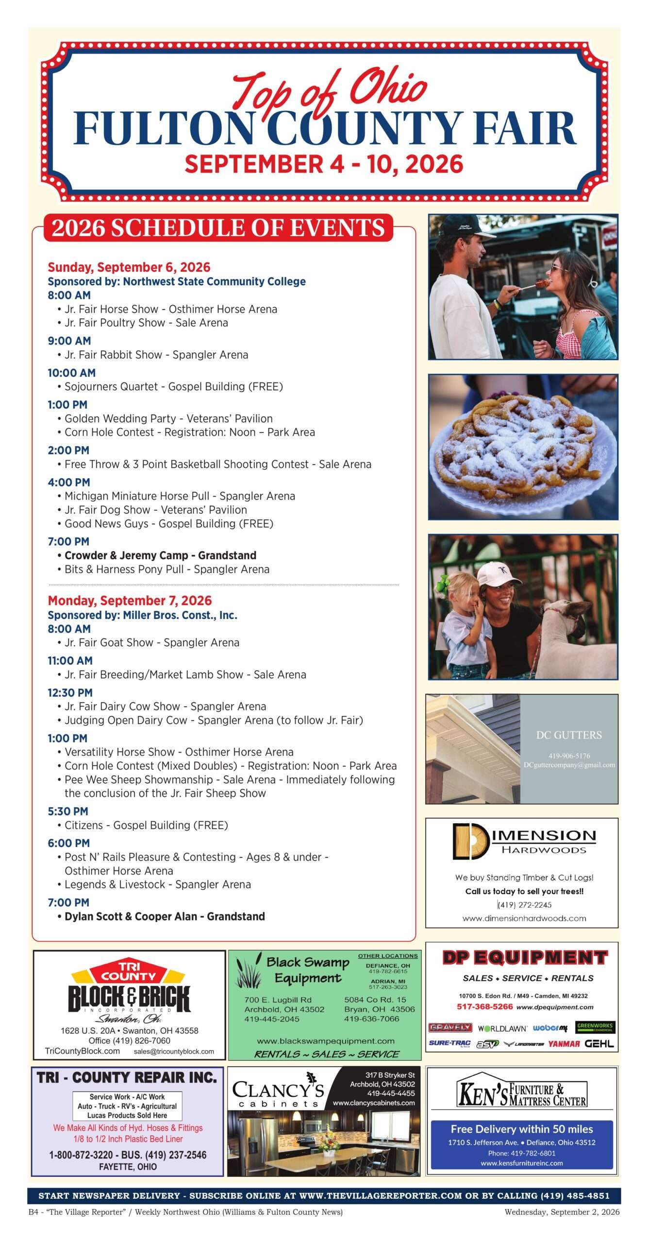 2026 Fulton County Fair schedule of events, page 4
