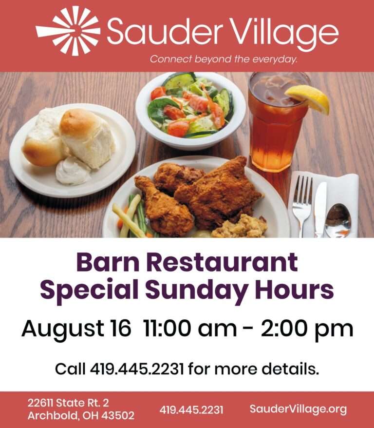 Sauder Village – Special Hours