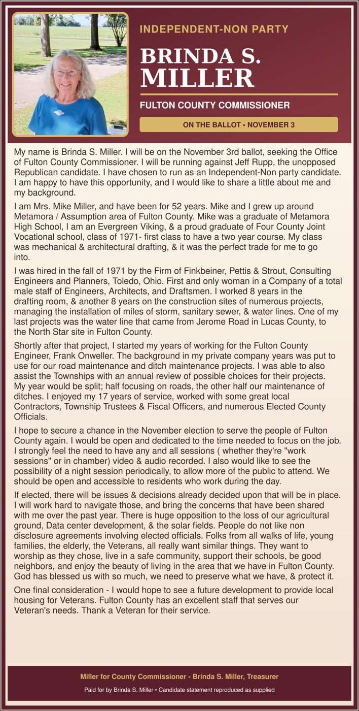 Brinda Miller – Campaign Ad