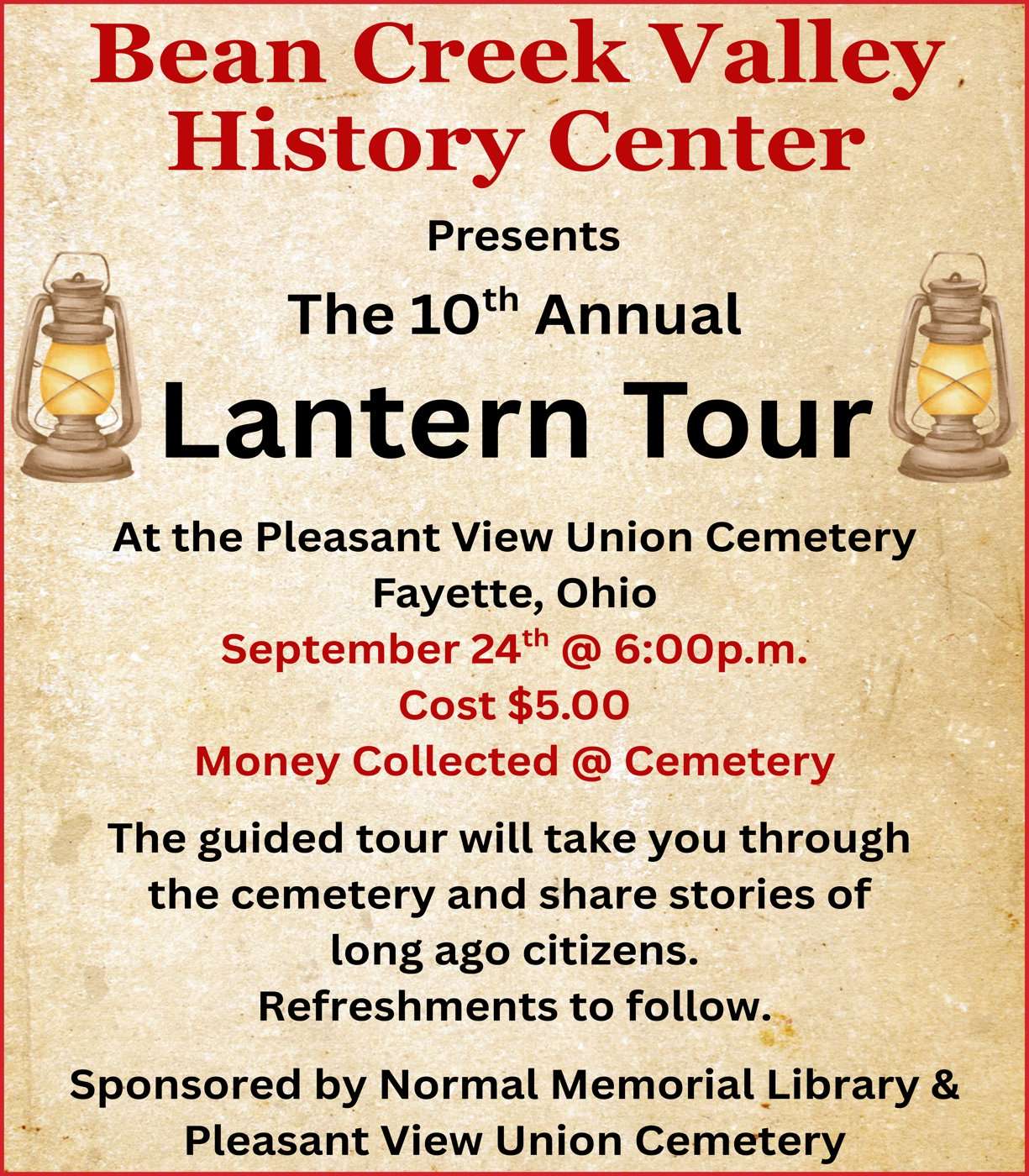 Normal Memorial Library – Lantern Tour
