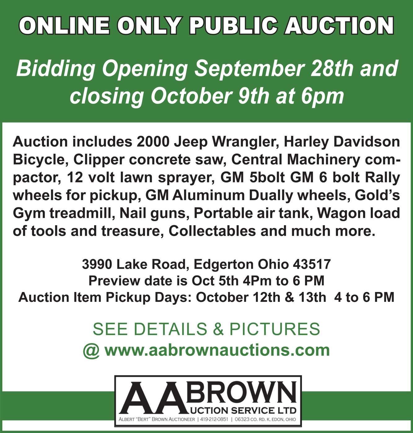 AA Brown Auction