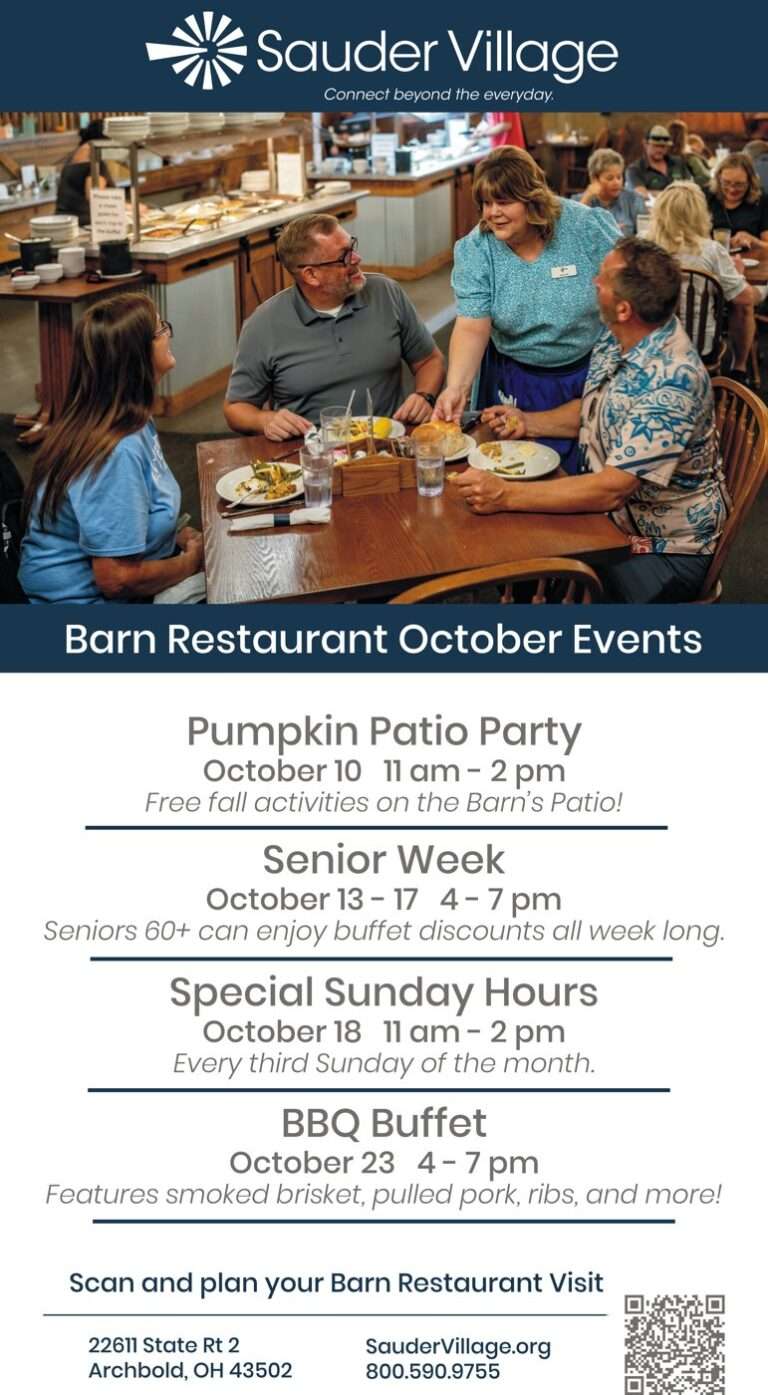 Sauder Village – Barn Restaurant October Events
