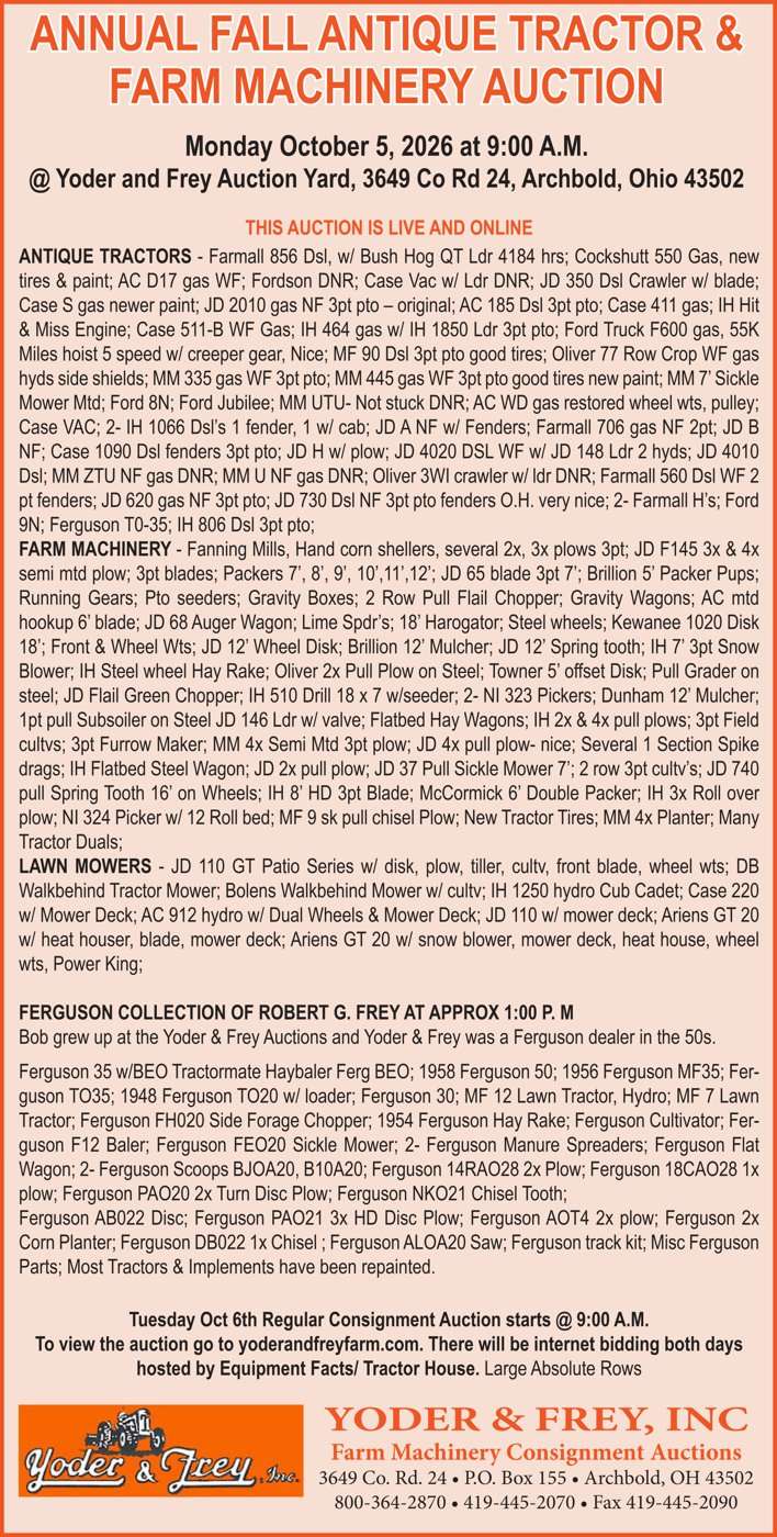 Yoder & Frey Auction