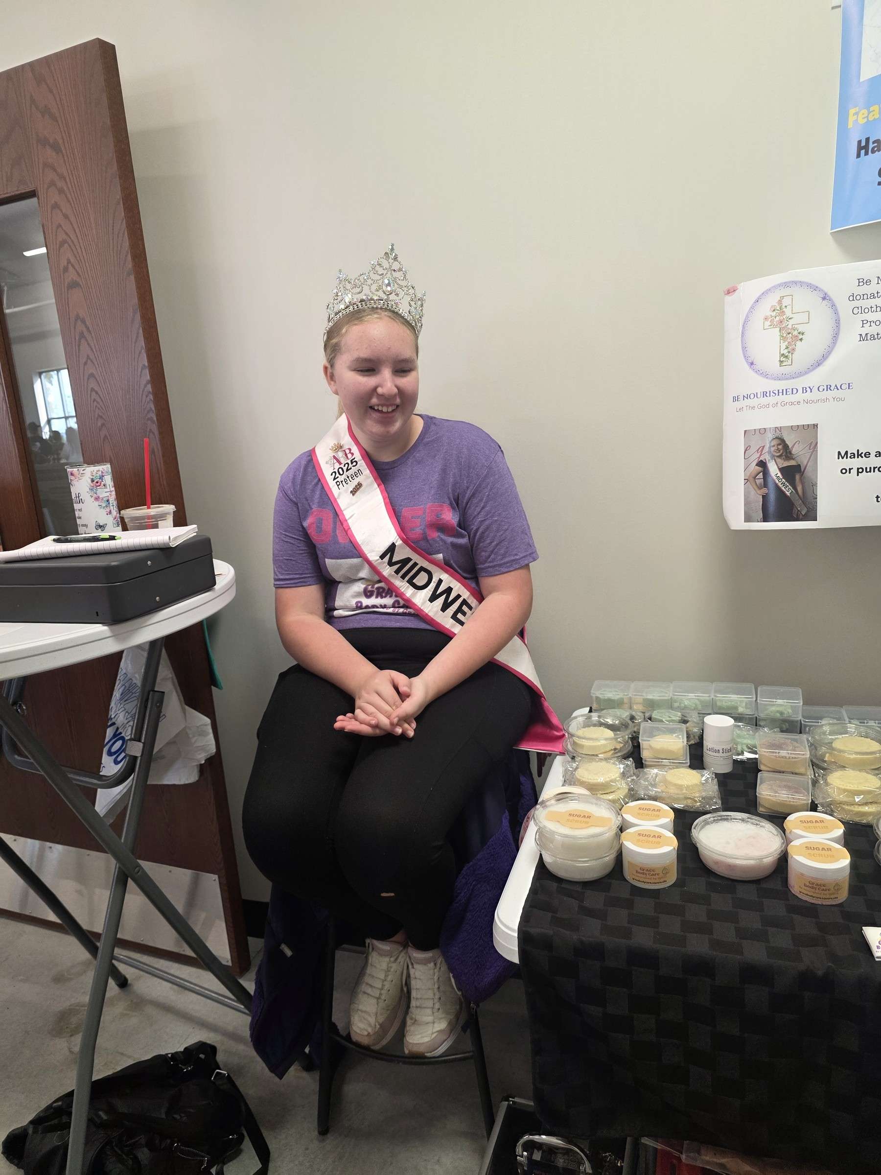 Grace Keppeler at her product table