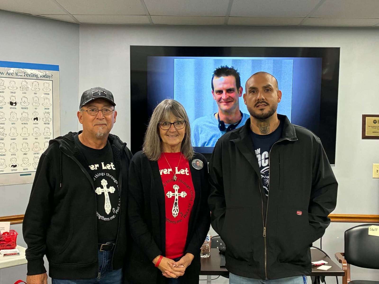 Victor and Mary Juarez with Jordan Baldwin at the Renewal Center in Napoleon