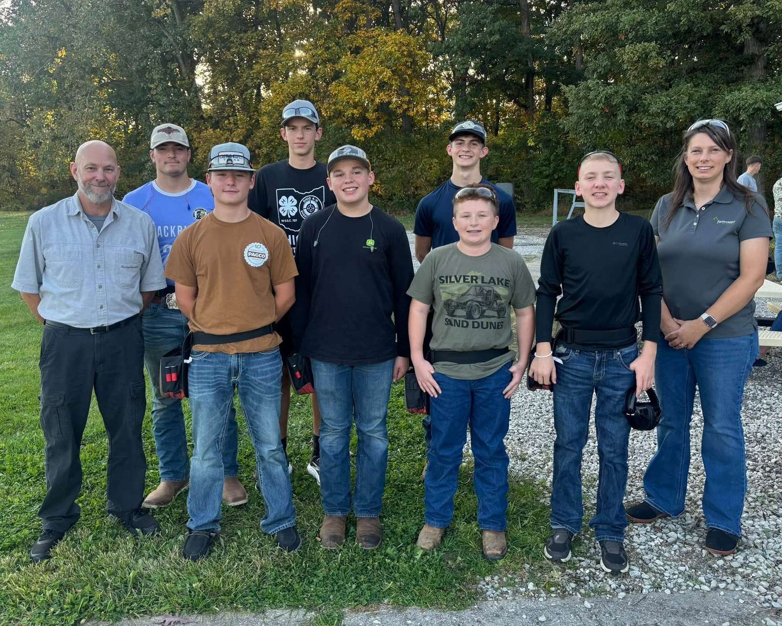 Pettisville FFA trap shoot team members and coaches at the Fulton County Trap Shoot