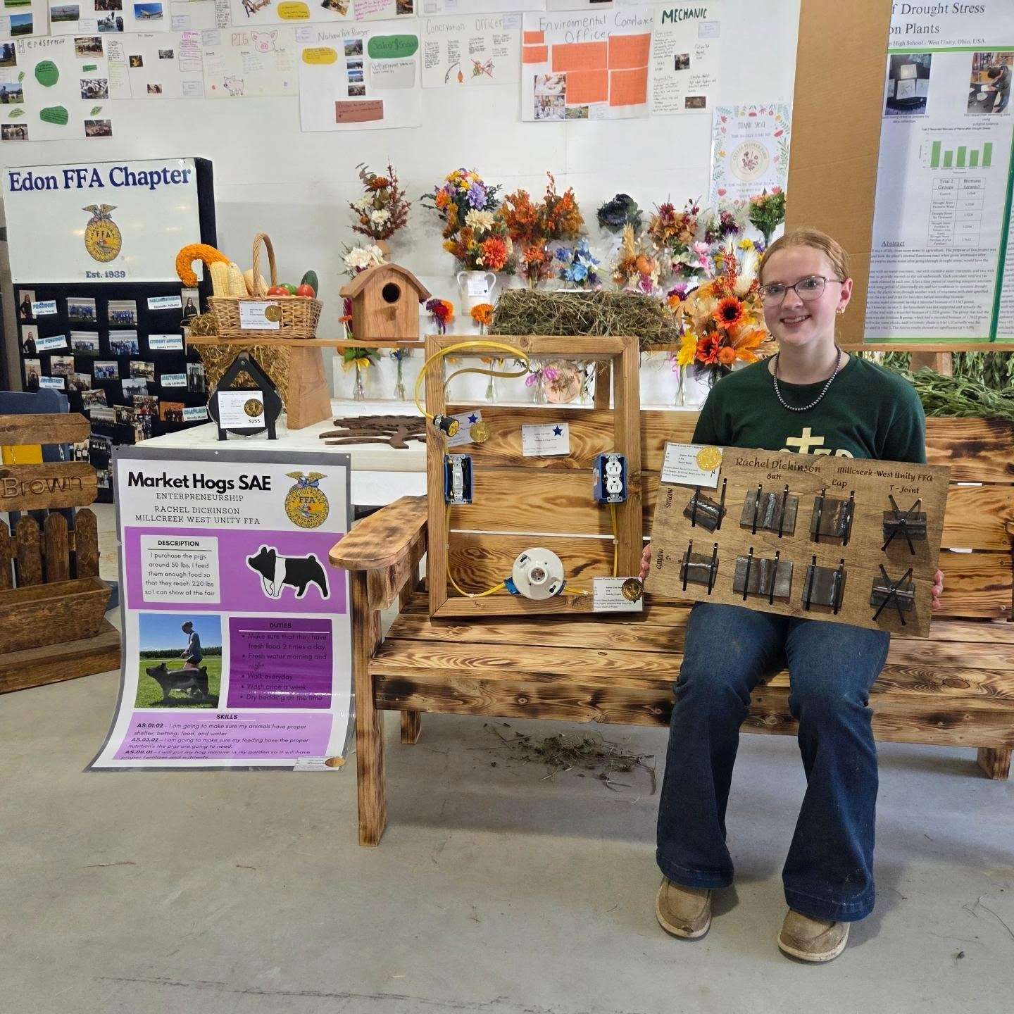 Rachel Dickinson with her best of show projects