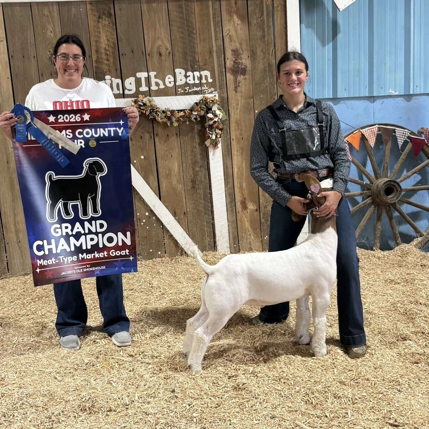 Myah Higgins with her grand champion market wether
