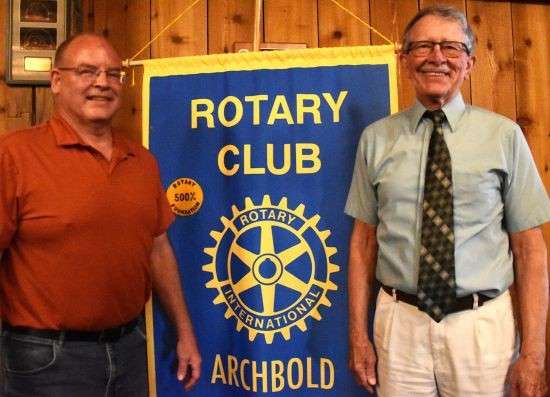Erich Christman at an Archbold Rotary meeting