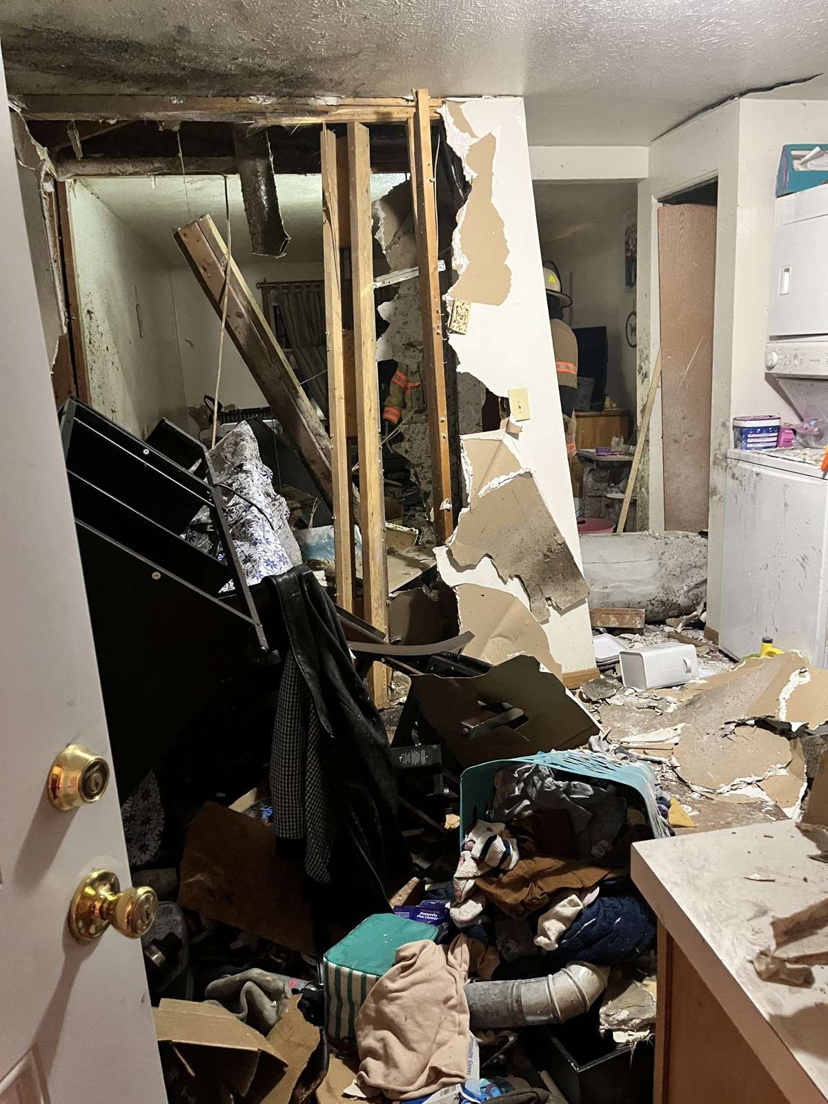 Damage inside a Fayette apartment after a boiler explosion
