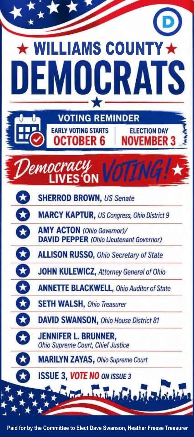 Williams County Democrats – Dave Swanson for Ohio House