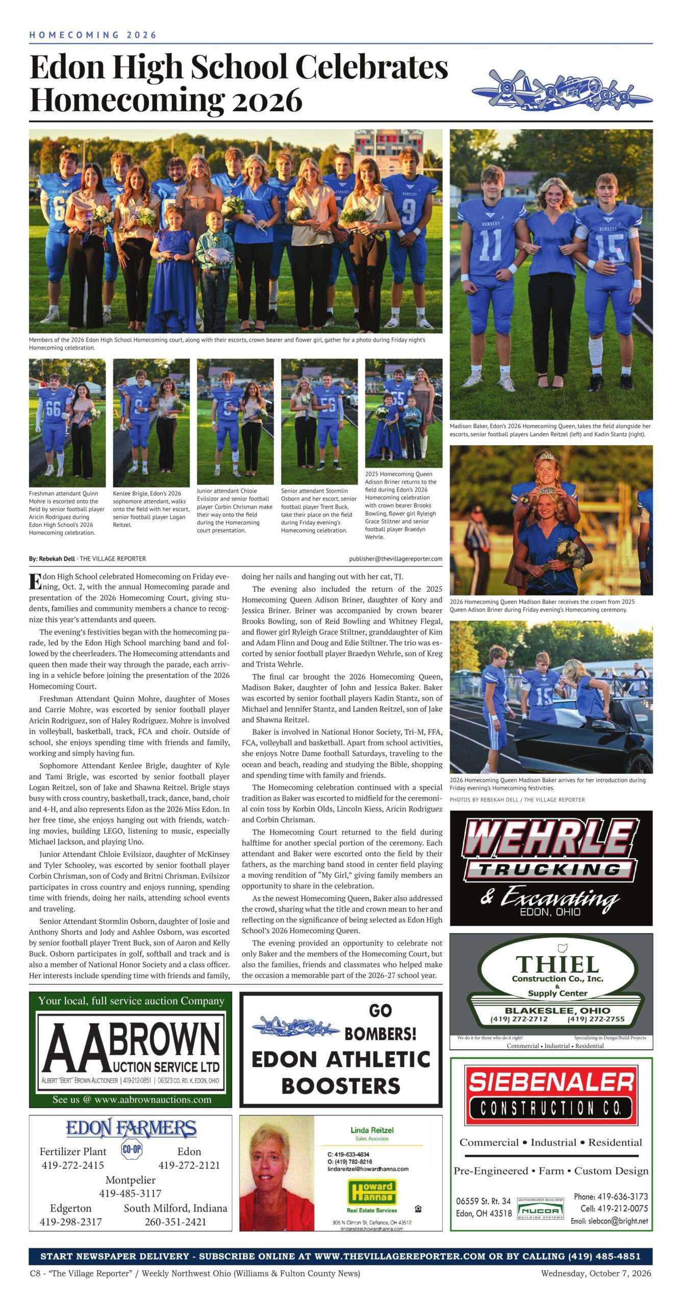 Edon Homecoming 2026 page
