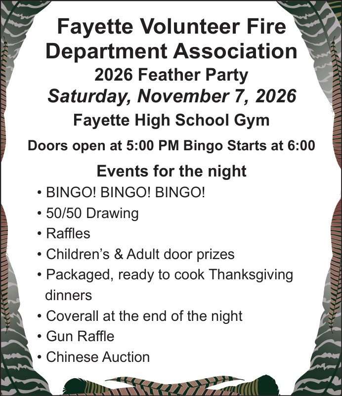 Fayette Fire Dept Feather Party