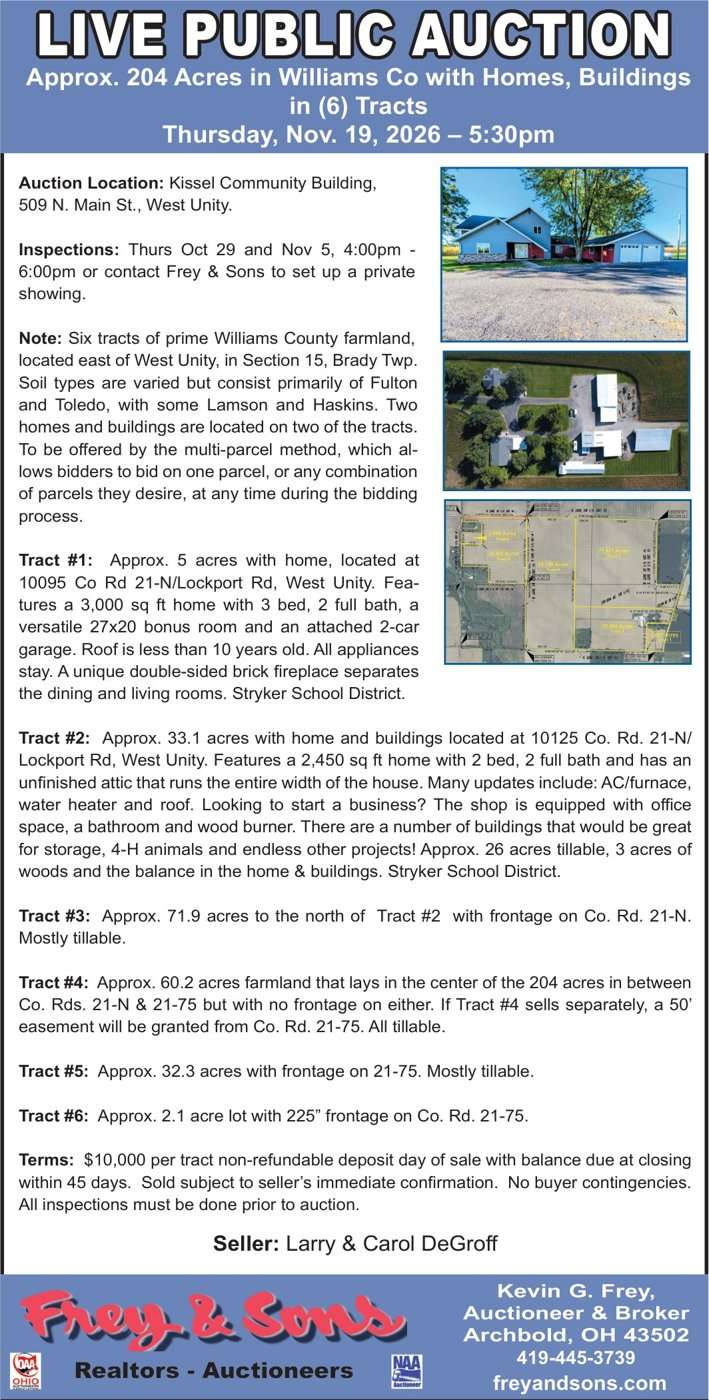 Frey & Sons DeGroff Auction
