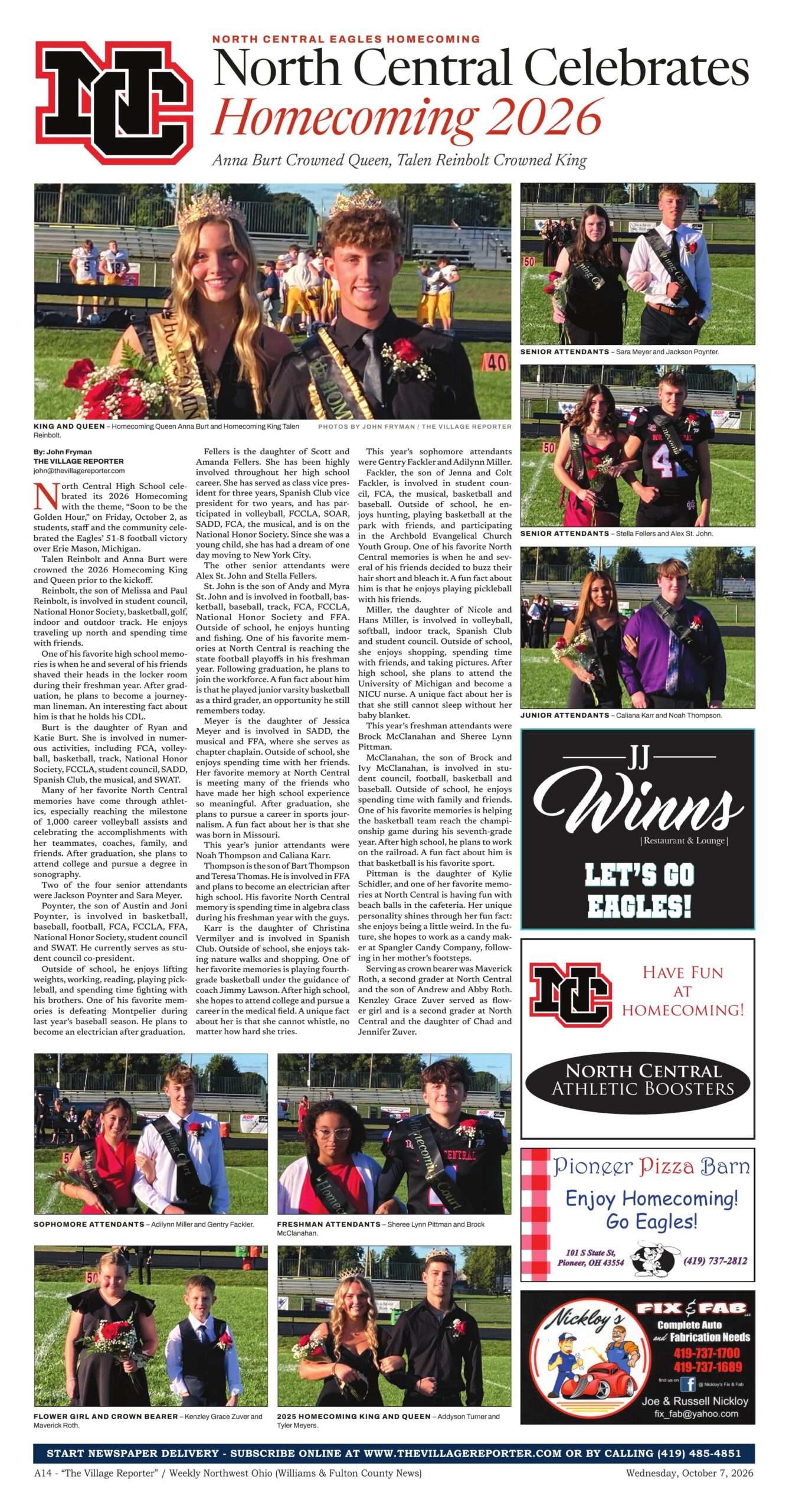 North Central Homecoming 2026 page