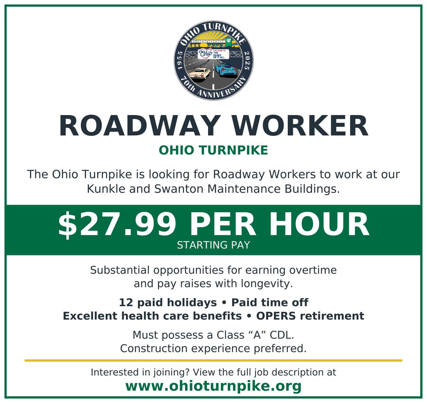 Ohio Turnpike – Roadway Worker