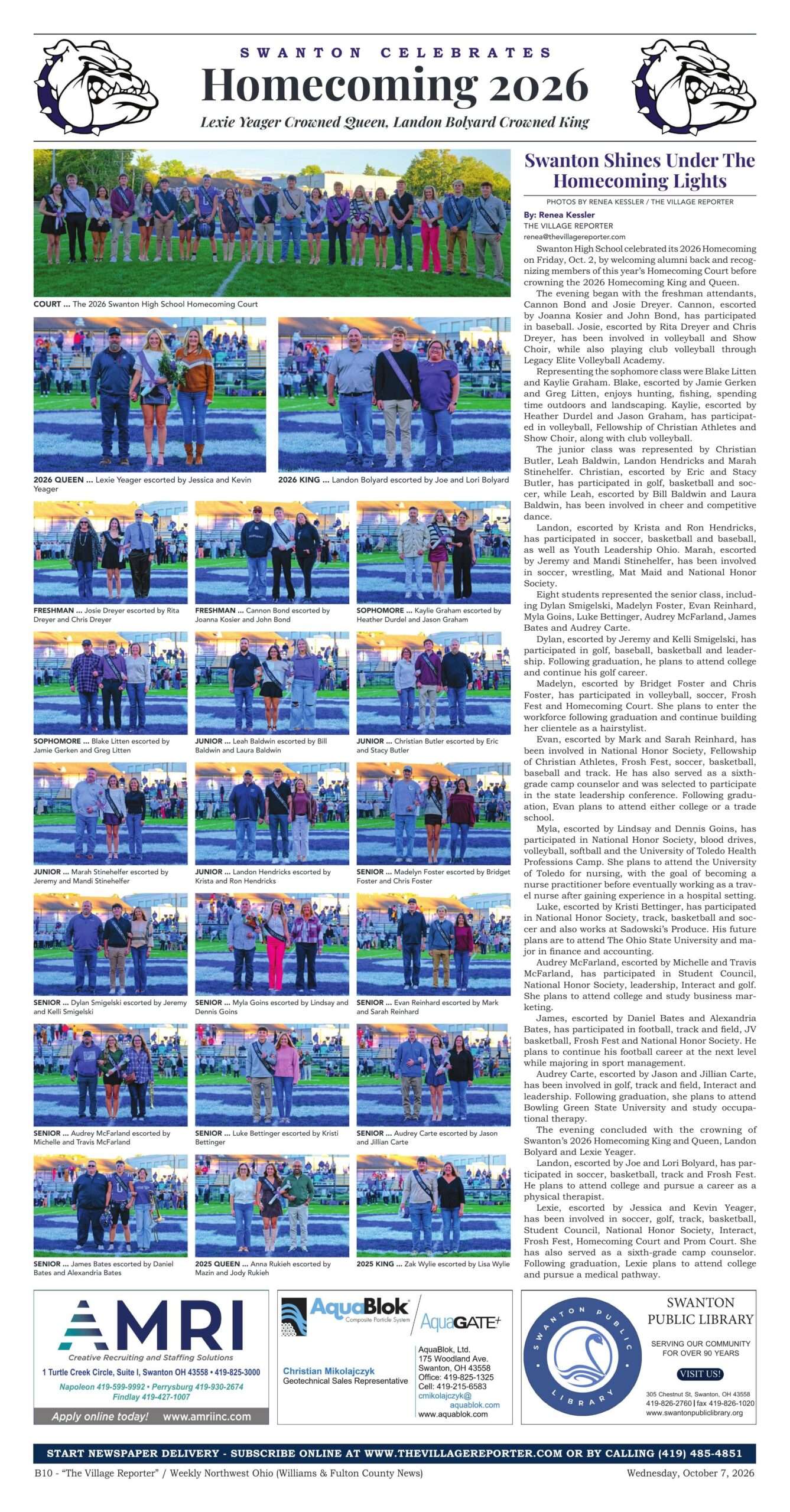 Swanton Homecoming 2026 page